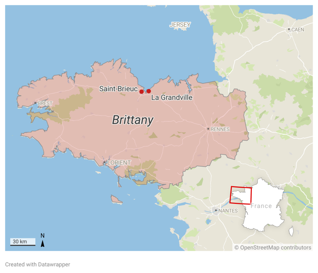 Map of Brittany (France)