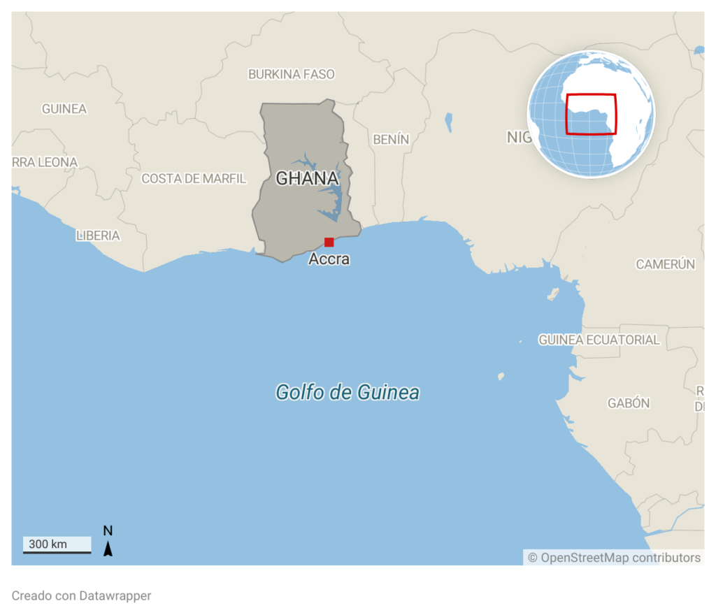 mapa de Ghana