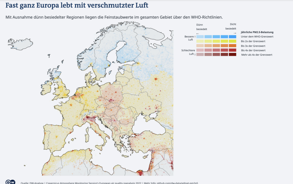 Fast ganz Europa lebt mit verschmutzter Luft