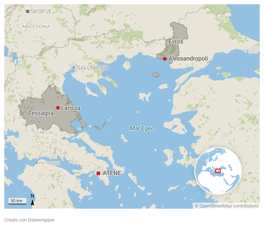 mappa della grecia
