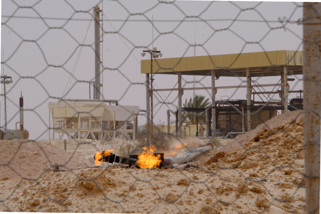 Une torchère de gaz sur le site de Winstar à Sabria (Tunisie), en 2022. | Photo : ©Alexandre Brutelle
