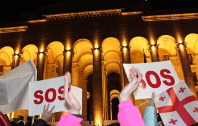 At the 27 October opposition demonstration, in front of the Parliament, in Tbilisi. | Photo: ©Masho Lomashvili