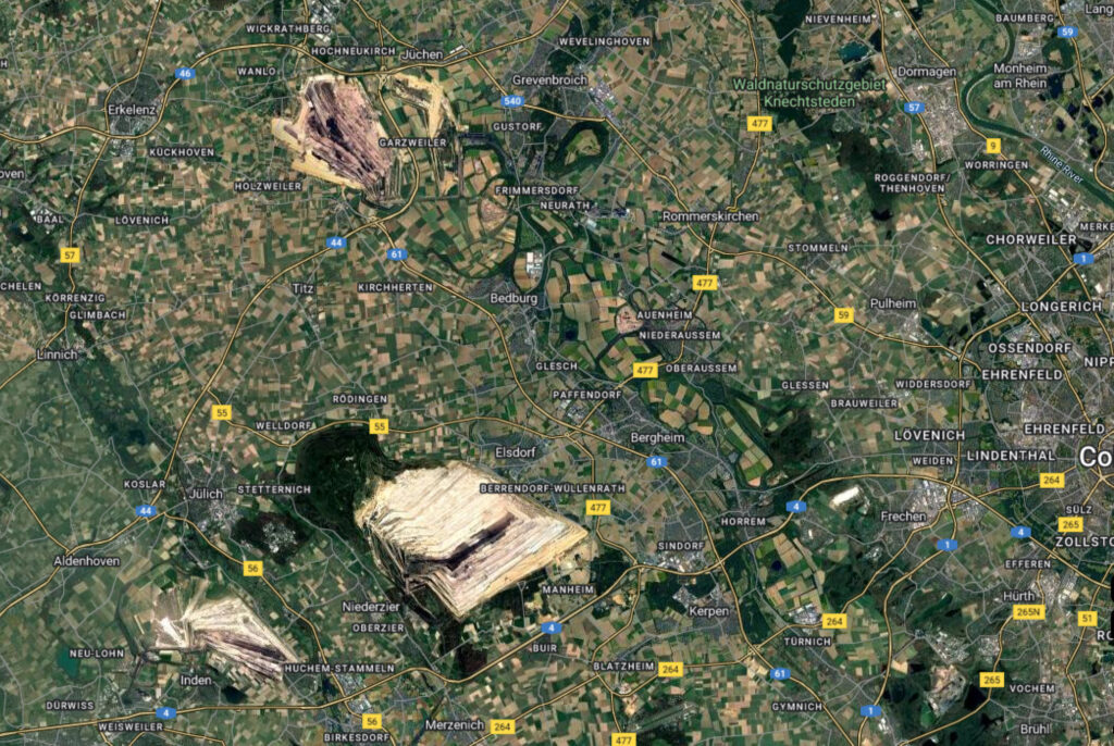 Vue satellite de la même zone. | Image: Google Maps