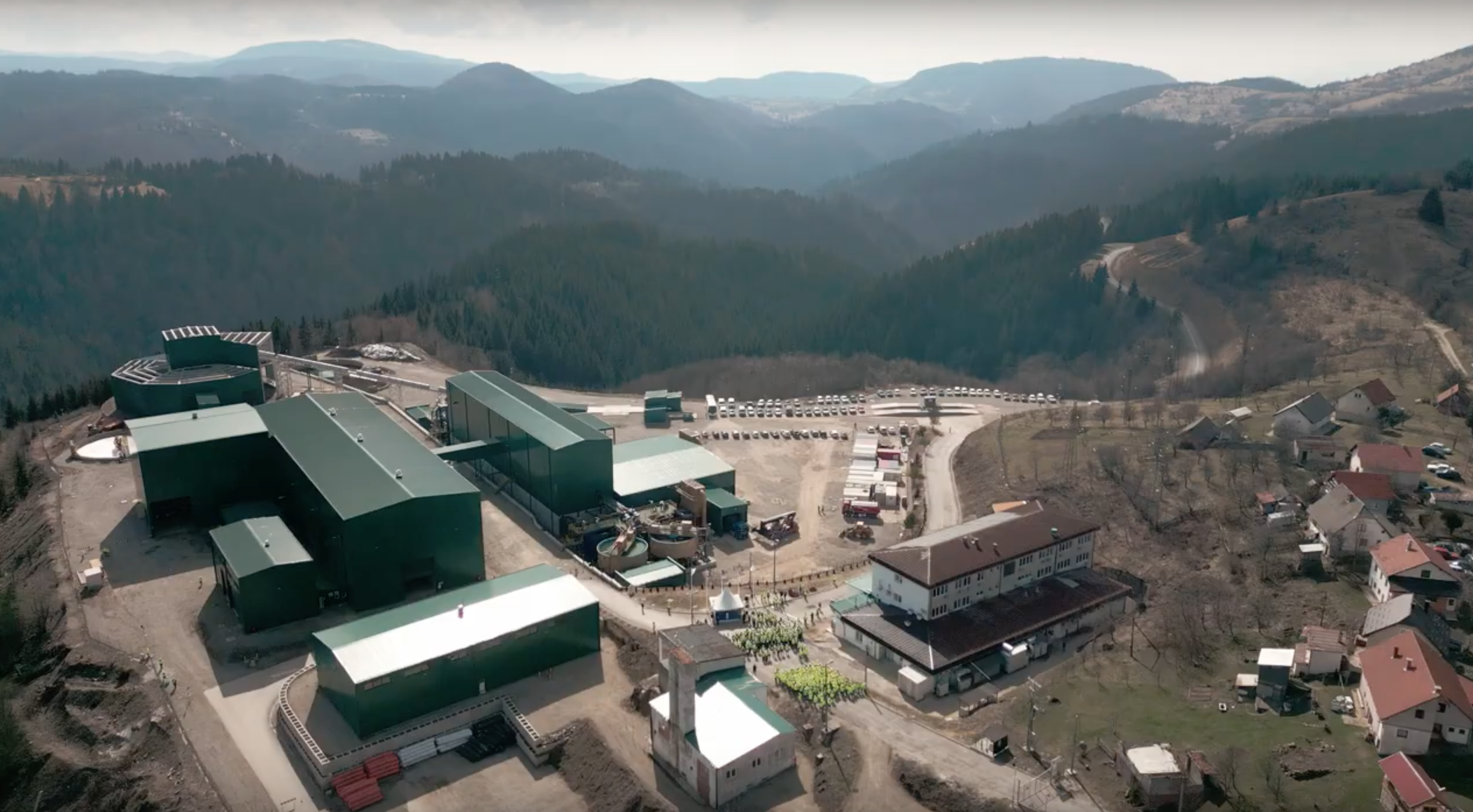 The Vareš mine processing plant on inauguration day. | Still from an Adriatic Metals video
