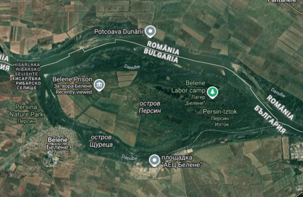 A satellite view of the island of Belene/Persina. | GoogleMaps