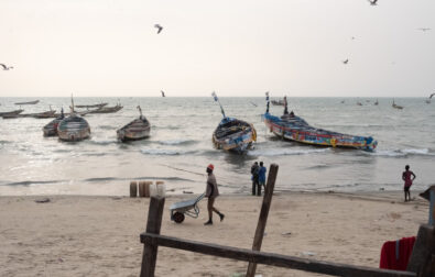 Piroghe di pescatori artigianali scaricano il pesce presso la spiaggia di Tanjeh, dove viene acquistato da rivenditori locali. | Photo: © Guy Peterson