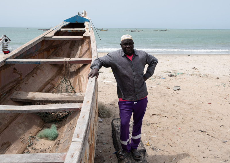 M’baye, owner of the pirogue destroyed in the collision with the Majilac 6, and father of young Bubakar. He now feels responsible for the families of the missing fishermen. | Photo: ©Guy Peterson