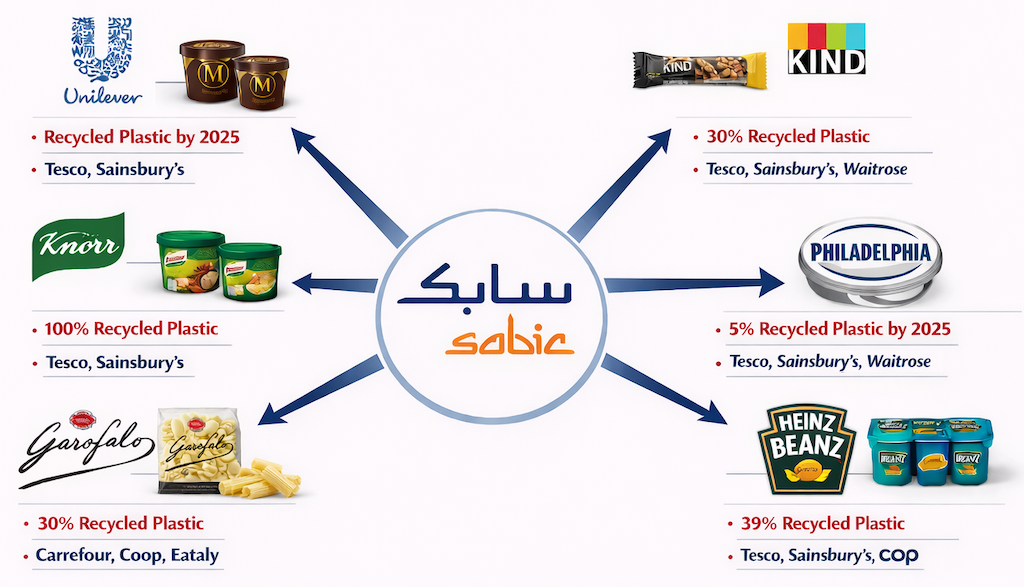 Consumer and retail brands selling products packaged with SABIC's recycled plastic.