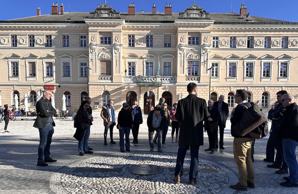 Europe square, in front of Nova Gorica's railway station. | Photo: ©GpA