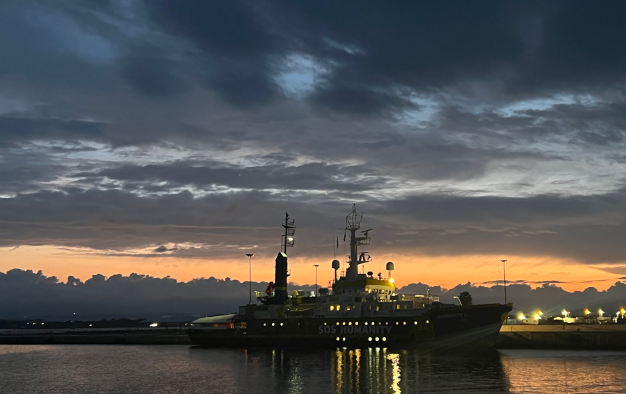 The Humanity 1 rescue ship, docked in port. | Photo: Marta Abbà